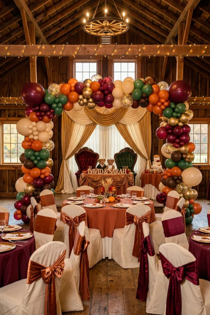 Lavender and white balloon garland for an event display